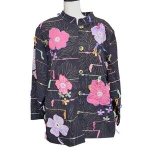 Indigo Moon Jacket Embellished Size 1X Boho Artsy